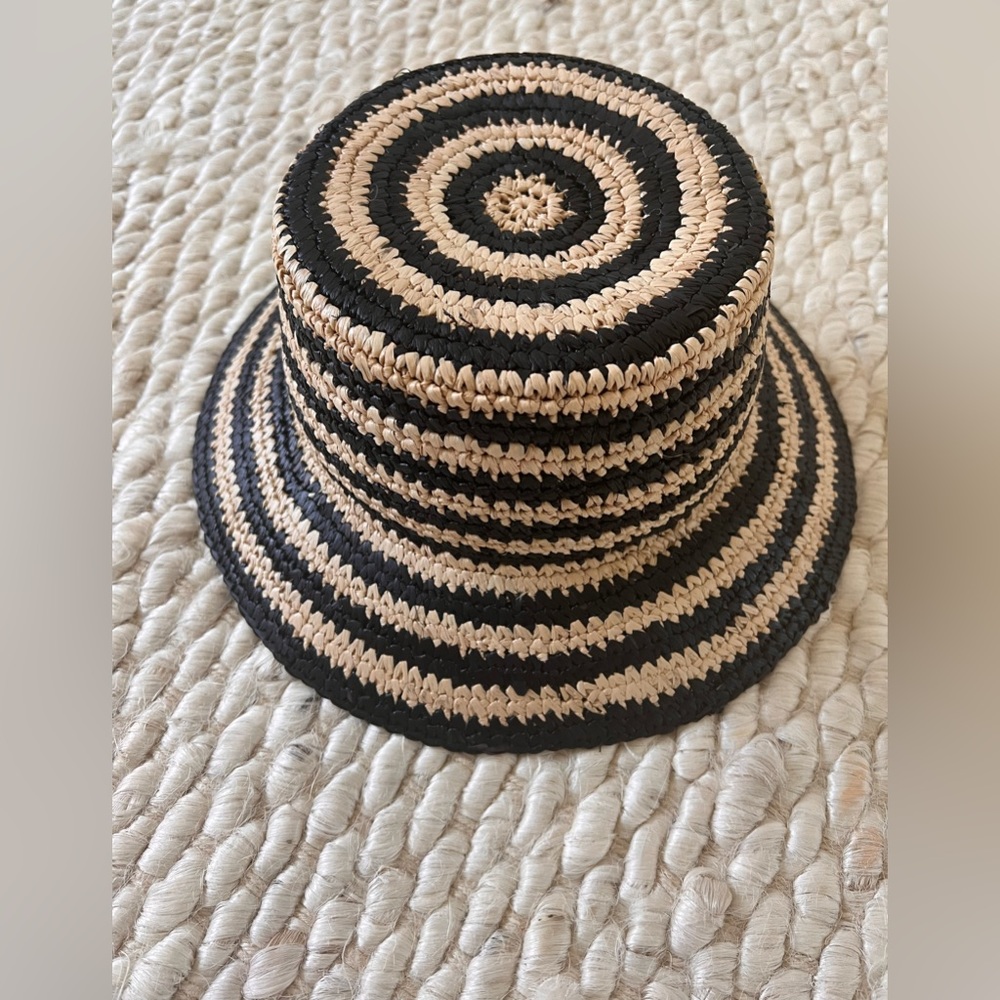 J.Crew Raffia bucket hat in stripe